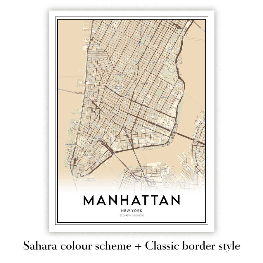 Personalisierte moderne Karte - Erstellen Sie Ihre eigene Stadt- und Straßenkarte 