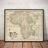 Ancienne Carte de l'Afrique, 1747 par Emanuel Bowen - Pré-colonial - Trade d'esclaves, Negroland, Éthiopie, Barbarie, Nubie