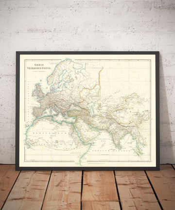 Ancienne carte du monde antique par Arrowsmith, 1822 - Europe médiévale, Moyen-Orient, Afrique - Orbis Veteribus Notus