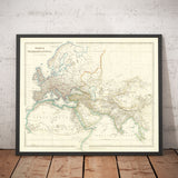 Mappa Antica del Mondo di Arrowsmith, 1822 - Europa Medievale, Medio Oriente, Africa - Orbis Veteribus Notus 