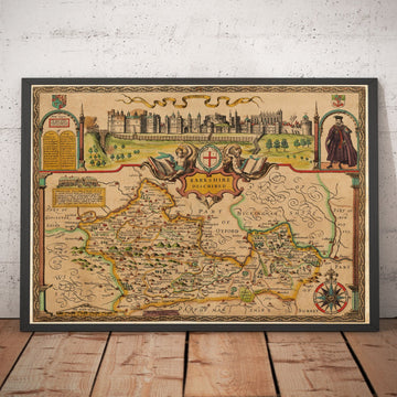 Old Map of Berkshire, 1611, John Speed - Reading, Slough, Bracknell, Maidenhead