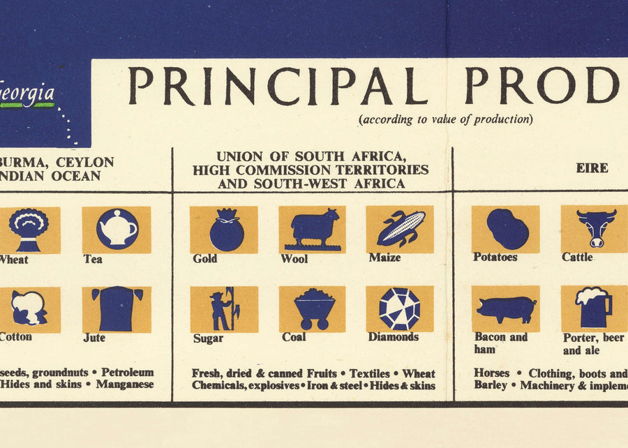 Vieux-Britanniques Commonwealth of Nations World Carte, 1942 - Empire britannique, Royaume-Uni, Canada, Australie, Dominions, Inde, Afrique