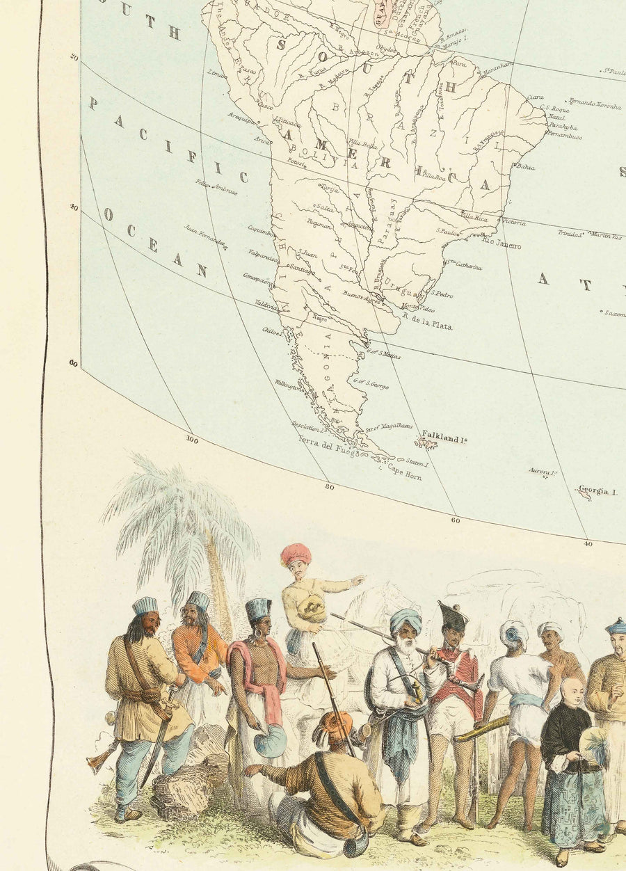 Ancienne carte du monde de l&