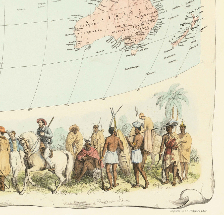 Ancienne carte du monde de l&