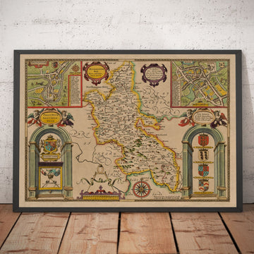 Old Map of Buckinghamshire in 1611 by John Speed - High Wycombe, Amersham, Buckingham, Milton Keynes, Aylesbury, Newport Pagnell