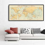Mappa del mondo di Old Cable and Wireless, 1938 - (Internet e telegrafo sottomarino molto precoci) 