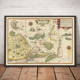 Ancienne Carte de l'Asie du Sud-Est, 1596 - Chine, Corée, Japon, Philippines, Singapour, Malaisie, Indonésie, Indesie-Est