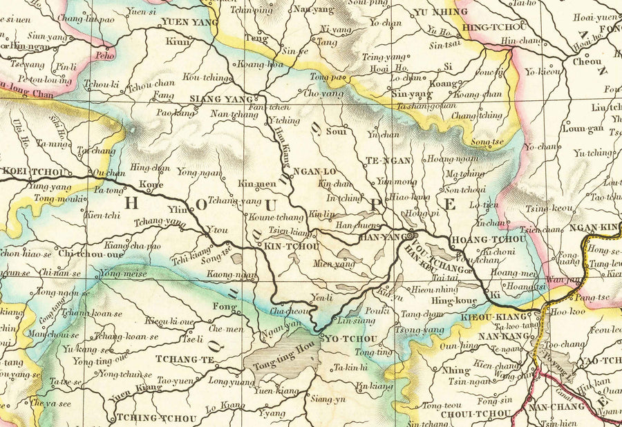 Ancienne carte de la Chine, 1840 par Arrowsmith - Corée, Canton, Pékin, ambassade sino-britannique Maccartney, empereur Qianlong