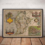 Ancienne carte de Connacht, Irlande 1611 de John Speed ​​- Galway, Sligo, Mayo, Leitrim, Clare