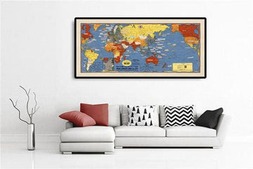 Mapa de la Segunda Guerra Mundial del Viejo Mundo - Tabla educativa histórica de "Eventos Fechados" por Stanley Turner