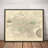 Old Map of Edinburgh, Scotland in 1834 by WB Clark