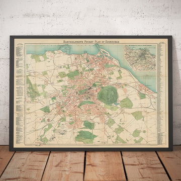 Rare Old Map of Edinburgh - Bartholomew&