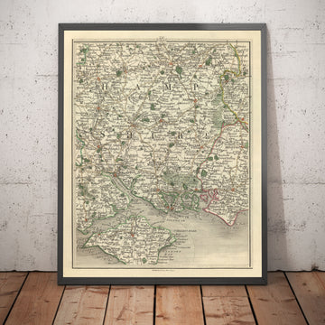 Ancienne carte du Hampshire et de l&