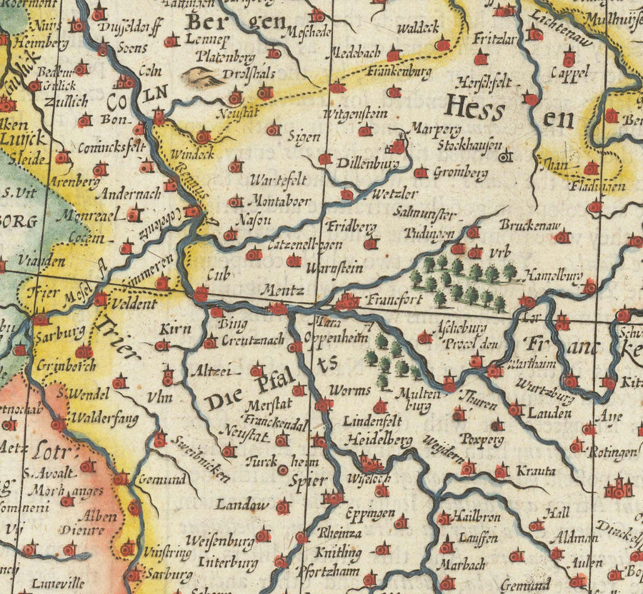 Vecchia mappa della Germania di John Speed, 1627 - Sacro Romano Impero, Impero tedesco - Austria, Repubblica Ceca, Polonia, Svizzera 