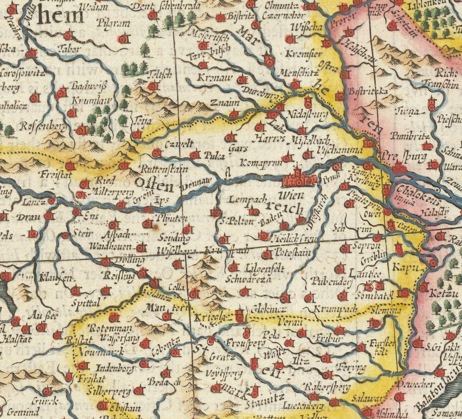 Vecchia mappa della Germania di John Speed, 1627 - Sacro Romano Impero, Impero tedesco - Austria, Repubblica Ceca, Polonia, Svizzera 