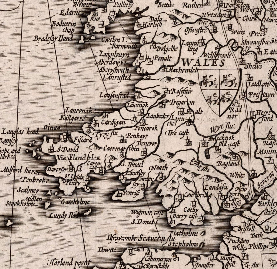 Alte Wikingerkarte von England, Wales und Schottland, 1611 von John Speed - Angelsächsische Heptarchie-Karte von Großbritannien 