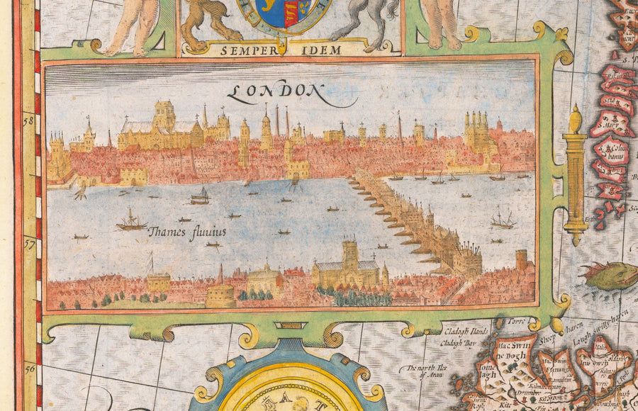 Alte Karte der Britischen Inseln von 1611 von John Speed - UK, England, Schottland, Wales, Irland 