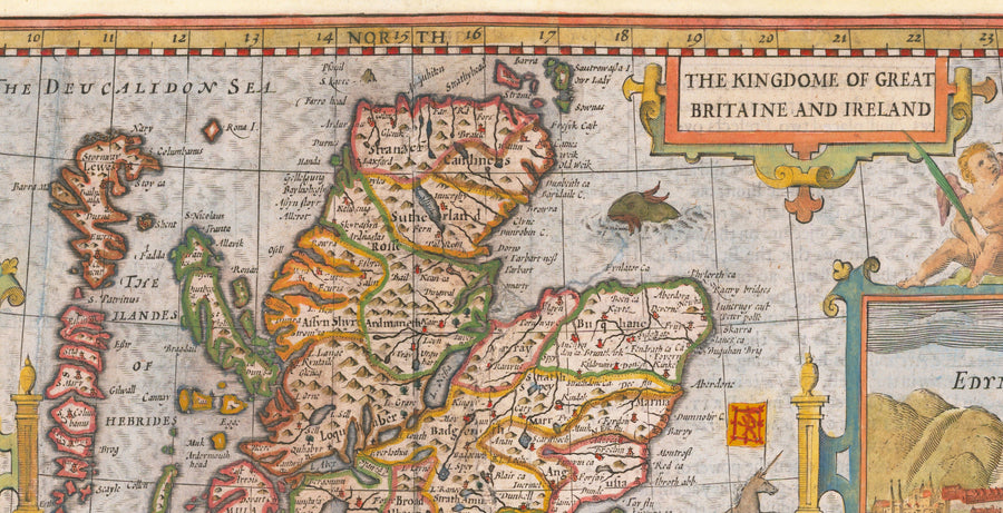 Alte Karte der Britischen Inseln von 1611 von John Speed - UK, England, Schottland, Wales, Irland 