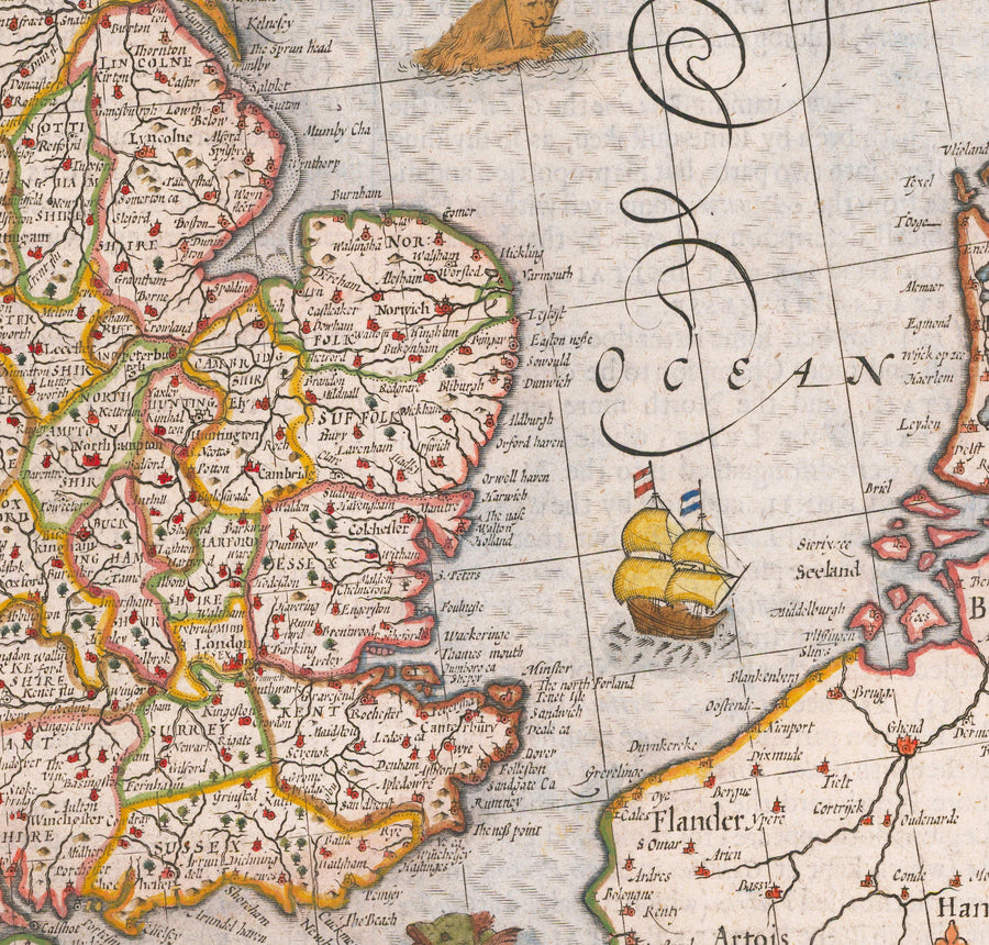 Alte Karte der Britischen Inseln von 1611 von John Speed - UK, England, Schottland, Wales, Irland 