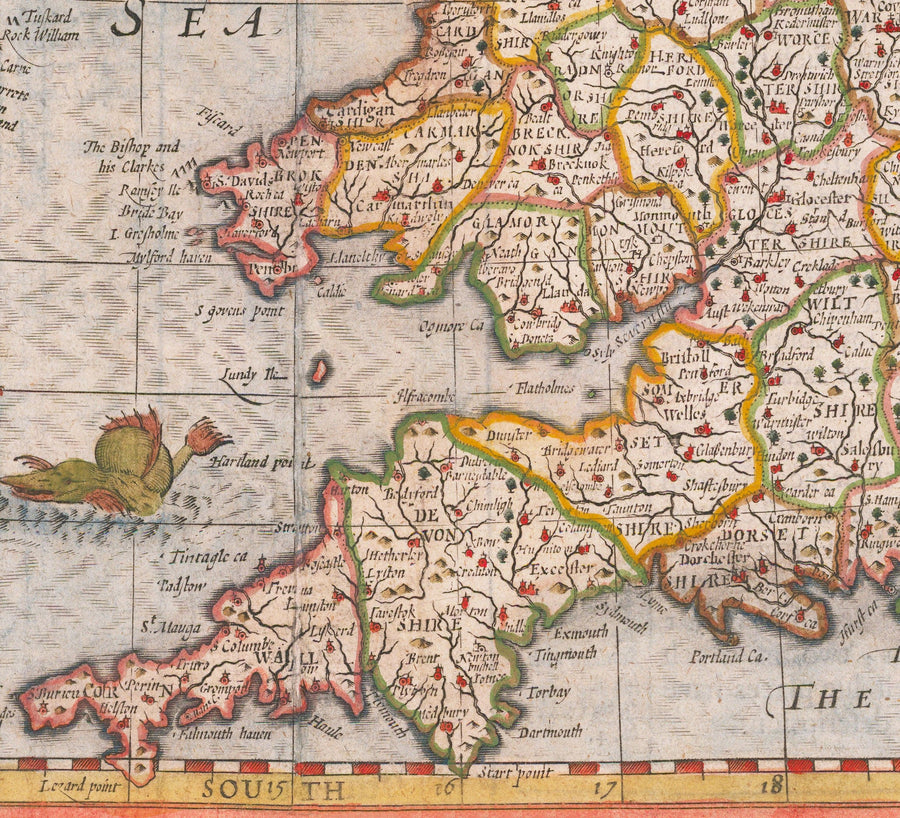 Alte Karte der Britischen Inseln von 1611 von John Speed - UK, England, Schottland, Wales, Irland 