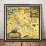 Old Map of The Great War, WW1 - England, France, Germany, Belgium, Flanders Battle Lines