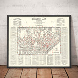 Mappa souvenir dell'Old Hollywood di "Starland", 1956 - Beverly Hills, Bel Air, Sunset, Case e indirizzi delle stelle del cinema 