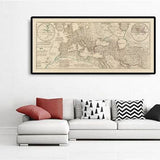 Viejo Mapa del mundo del Imperio Romano de 400 dC - Gigante enorme raro vintage mapa de bizantino