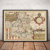 Old Map of Pembrokeshire Wales 1611 John Speed - Haverfordwest, St Davids, Fishguard