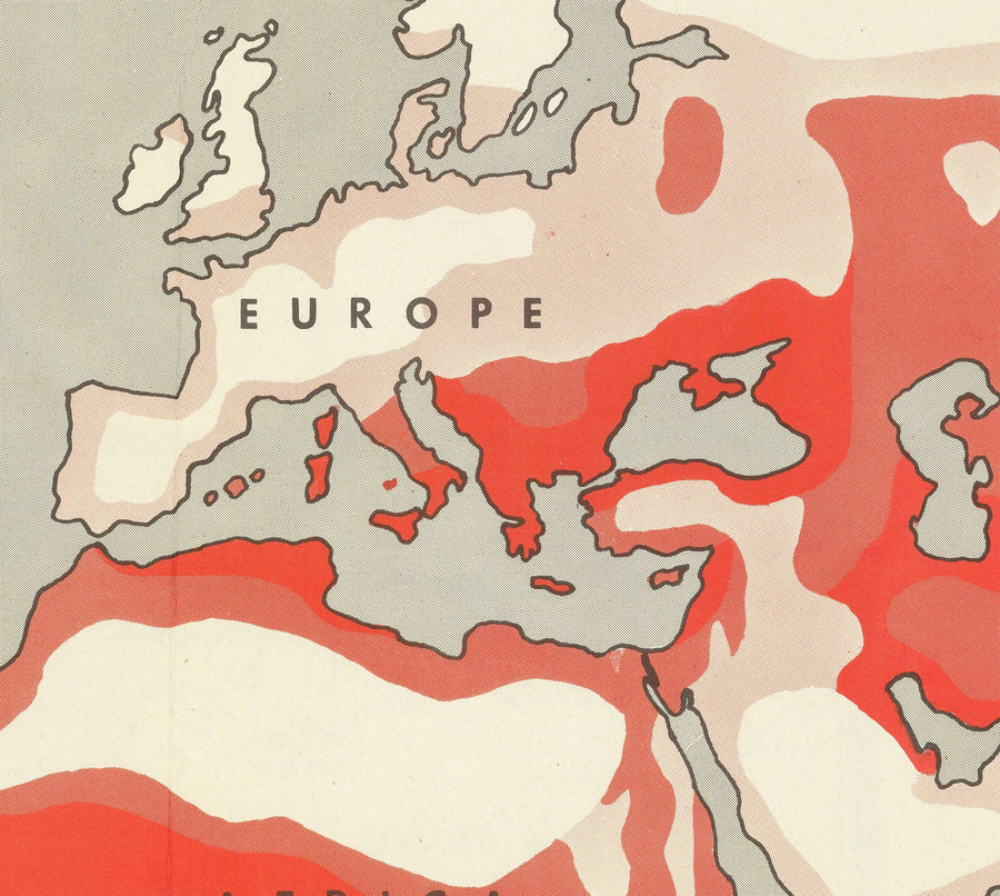 Alte Weltkarte von Dr. Seuss, 1943 - US Army Malaria Wandkarte aus dem Zweiten Weltkrieg 