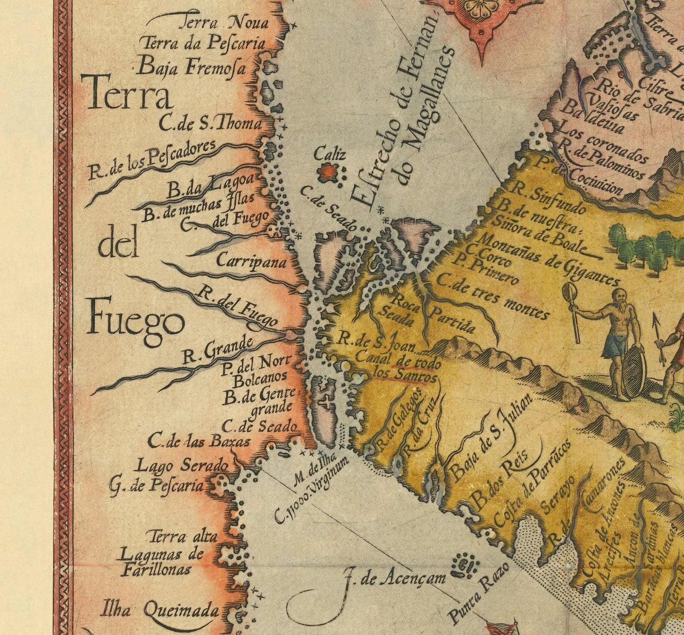 Alte Karte von Südamerika von Linschoten, 1596 - Brasilien, Peru, Chile, Karibik, Florida, Spanische & portugiesische Kolonien