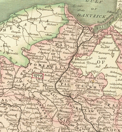 Old Map of Poland by John Cary, 1799 - Partitions of Polish-Lithuanian Commonwealth - Austria, Russia, Prussia