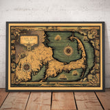 Mappa antica di Cape Cod, Mass. 1931 di Tripp - Martha's Vineyard, Barnstaple, Plymouth, New Bedford, Bourne, Falmouth, Yarmouth 