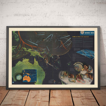 Mappa della Seconda Guerra Mondiale: Pacifico Sud Occidentale, 1944 - NavWarMap n. 5 - Australia, Nuova Guinea, Indonesia, Filippine, Isole 