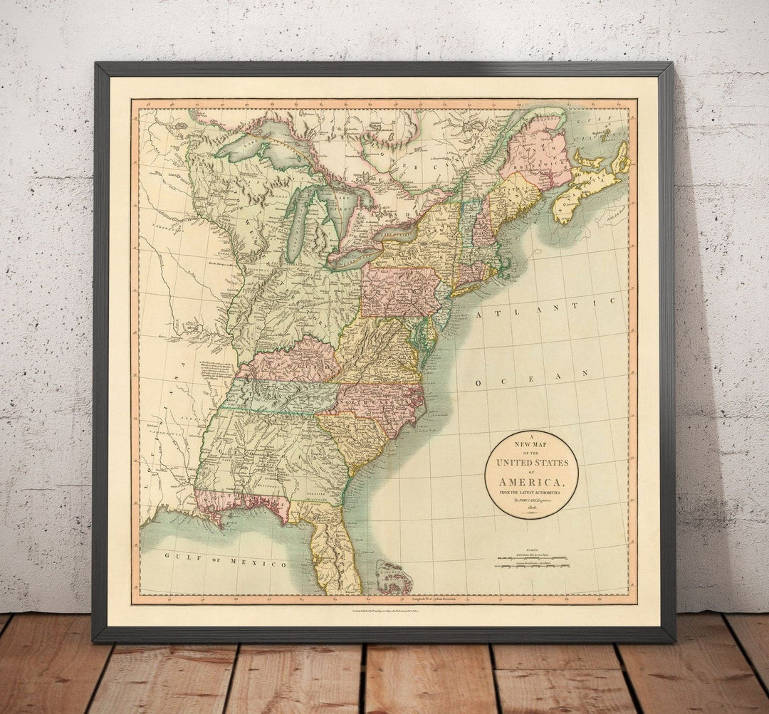 Antique Map of United States (western States)-1887 Ultra