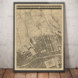 Old Map of London by John Rocque, 1746, C1 - Holborn, Russell & Bloomsbury Square, Lincoln's and Gray's Inn, Camden
