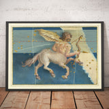 Old Star Map of Sagittarius, 1603 by Johann Bayer - Zodiac Astrology Chart - The Centaur Horoscope Sign