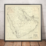 Mappa di Aramco del 1953 - Prima mappa della Arabian American Oil Company - Arabia Saudita, oleodotti, estrazione, Dubai, Riyadh 