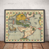 Alte Nord- und Südamerika-Karte, 1544 von Munster - Erster gedruckter Atlas der Amerikas - USA, Mexiko, Vor-Kolonisation 