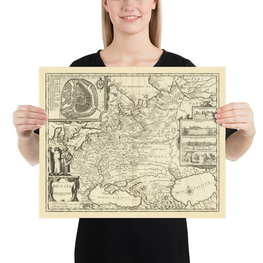 Mappa antica della Russia, 1676 di John Speed - L&
