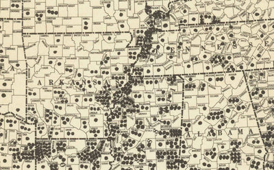 Antiguo mapa de linchamientos en América, 1900-1931 - Injusticia racial afroamericana, Sur profundo de EE.UU., Jim Crow, KKK