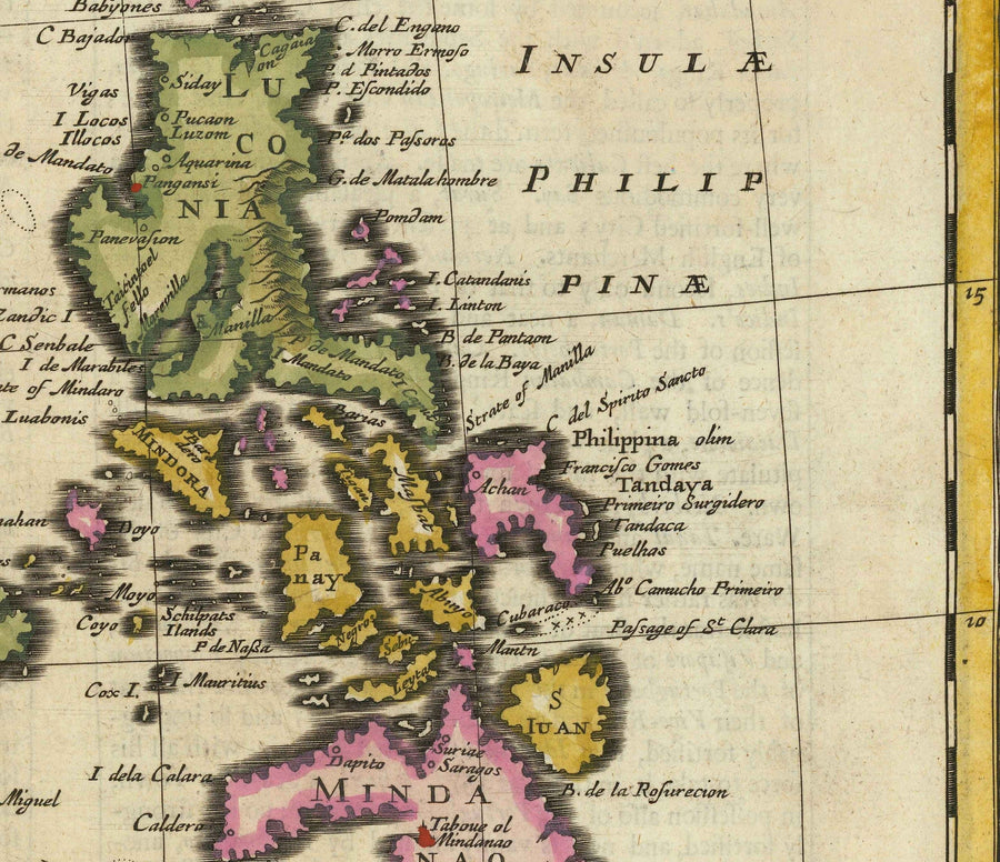 Old Map of India and South East Asia, 1676 by John Speed - Pakistan, Thailand, China, Indonesia, Taiwan