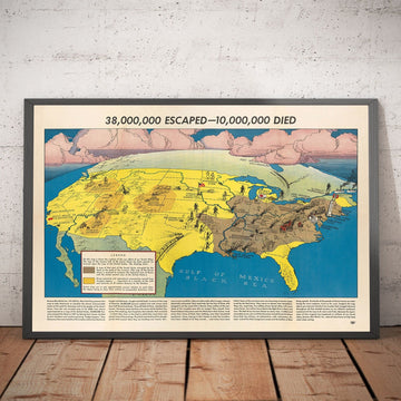 Mappa antica di Russia e USA, 1943 - Invasione nazista dell&