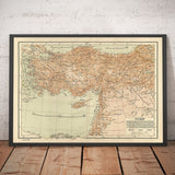 Alte arabische Karte der Türkei von Hafız Ali Eşref, 1893 - Zypern, Syrien, Palästina, Osmanisches Reich, Schwarzes Meer, Anatolien 