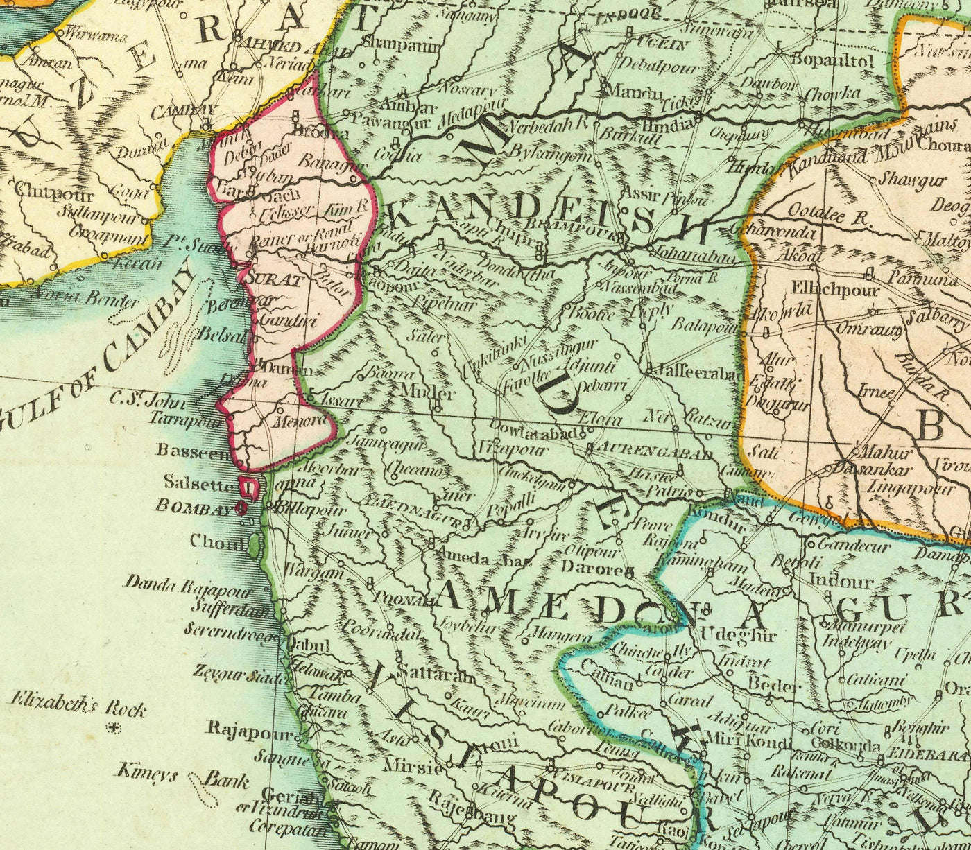 Alte Karte der Ostindien, 1794 - Indien, Hindustan, China, Vietnam, Thailand, Siam, Burma, Malaysia, Vietnam, Pegu