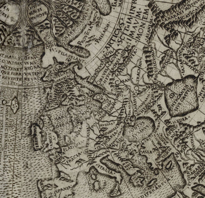 Mapa del Atlas Viejo Mundial, 1507, por Johannes Ruysch - Mapa cónico - Raro e histórico
