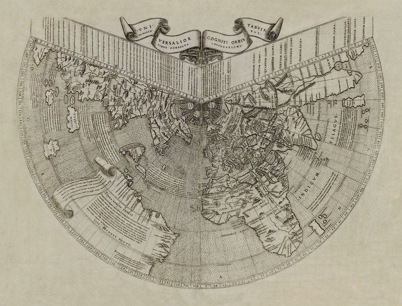 Old World Atlas Karte, 1507 von Johannes Ruysch - Konische Karte - selten und historisch