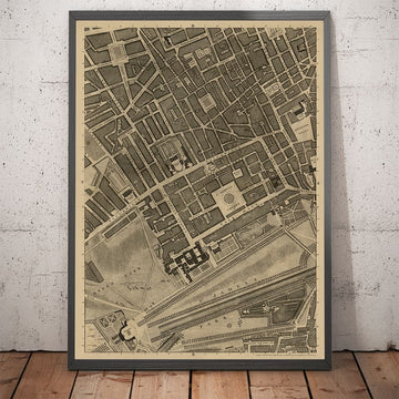Old Map of London, 1746 by John Rocque - B2 - Buckingham Palace, Soho, Westminster, Mayfair, Piccadilly, Green Park, Regents Street