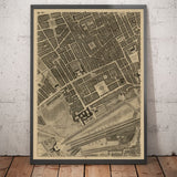 Alte Karte von London, 1746 von John Rocque - B2 - Buckingham Palace, Soho, Westminster, Mayfair, Piccadilly, Green Park, Regent Street 