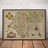 Old Map of Leinster, Ireland in 1611 by John Speed - County Dublin, Kilkenny, Meath