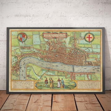 La carte la plus ancienne de Londres, 1559 - Ville de Londres, Westminster, Southwark